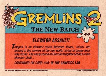 1990 Topps Gremlins 2: The New Batch #44 Elevator Assault! Back