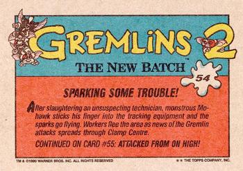 1990 Topps Gremlins 2: The New Batch #54 Sparking Some Trouble! Back