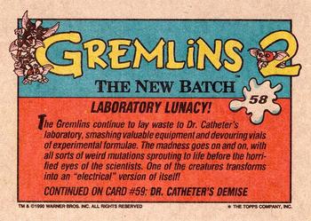 1990 Topps Gremlins 2: The New Batch #58 Laboratory Lunacy! Back