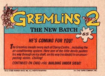 1990 Topps Gremlins 2: The New Batch #65 He's Coming for You! Back