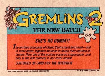 1990 Topps Gremlins 2: The New Batch #68 She's No Dummy! Back