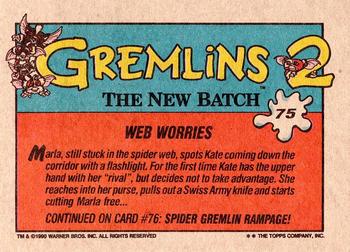 1990 Topps Gremlins 2: The New Batch #75 Web Worries Back