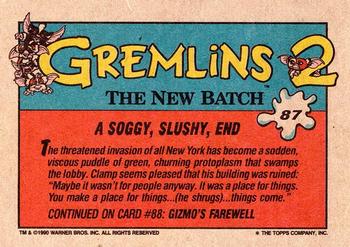 1990 Topps Gremlins 2: The New Batch #87 A Soggy, Slushy End Back