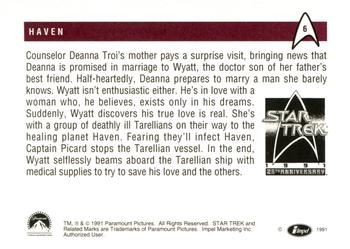1991 Impel Star Trek 25th Anniversary #6 Haven Back