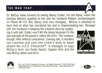 1991 Impel Star Trek 25th Anniversary #11 The Man Trap Back