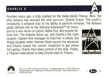 1991 Impel Star Trek 25th Anniversary #15 Charlie X Back