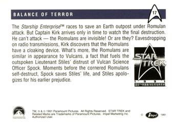 1991 Impel Star Trek 25th Anniversary #17 Balance of Terror Back