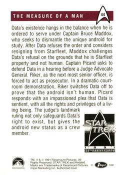 1991 Impel Star Trek 25th Anniversary #44 The Measure of a Man Back