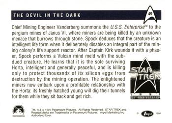 1991 Impel Star Trek 25th Anniversary #49 The Devil in the Dark Back