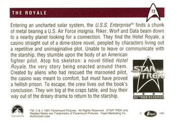 1991 Impel Star Trek 25th Anniversary #72 The Royale Back