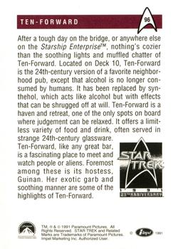 1991 Impel Star Trek 25th Anniversary #96 Ten-Forward Back