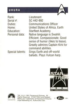 1991 Impel Star Trek 25th Anniversary #127 Uhura Back