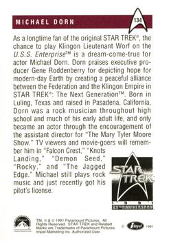 1991 Impel Star Trek 25th Anniversary #134 Michael Dorn Back