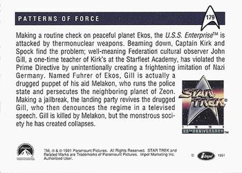 1991 Impel Star Trek 25th Anniversary #179 Patterns of Force Back