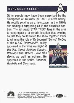 1991 Impel Star Trek 25th Anniversary #267 DeForest Kelley Back