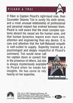 1991 Impel Star Trek 25th Anniversary #274 Picard & Troi Back