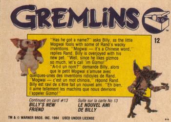 1984 O-Pee-Chee Gremlins #12 Introducing Gizmo Back