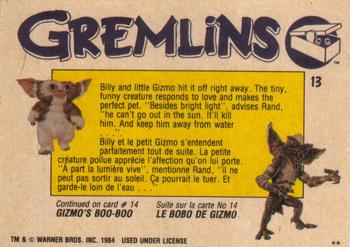 1984 O-Pee-Chee Gremlins #13 Billy's New Friend Back