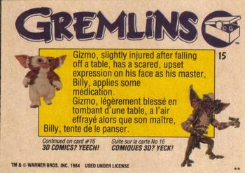 1984 O-Pee-Chee Gremlins #15 Poor Little Gizmo! Back
