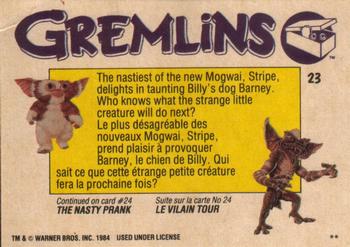 1984 O-Pee-Chee Gremlins #23 Devious Stripe! Back