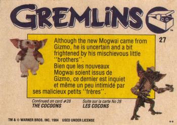 1984 O-Pee-Chee Gremlins #27 Thoughts of a Mogwai Back