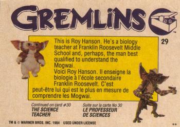1984 O-Pee-Chee Gremlins #29 Enter Roy Hanson Back