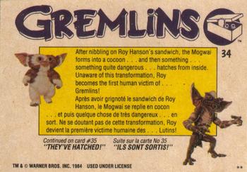 1984 O-Pee-Chee Gremlins #34 Evil of the Gremlins Back