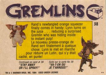 1984 O-Pee-Chee Gremlins #38 Mashed Gremlin! Back