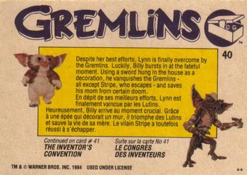 1984 O-Pee-Chee Gremlins #40 Attacked! Back