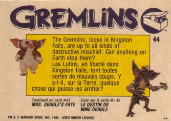 1984 O-Pee-Chee Gremlins #44 Deadly Creatures! Back