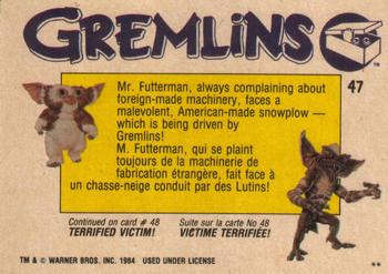 1984 O-Pee-Chee Gremlins #47 Crashing Through! Back
