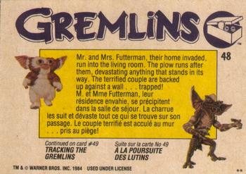 1984 O-Pee-Chee Gremlins #48 Terrified Victim! Back