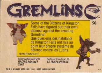 1984 O-Pee-Chee Gremlins #50 Sling-Shot Defense! Back