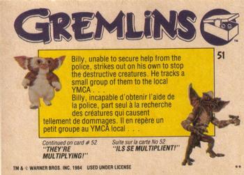1984 O-Pee-Chee Gremlins #51 Racing against Time Back