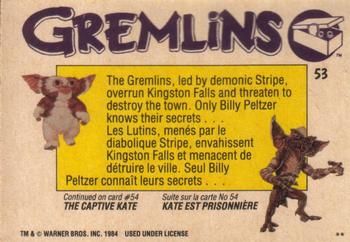 1984 O-Pee-Chee Gremlins #53 Fury of Stripe Back