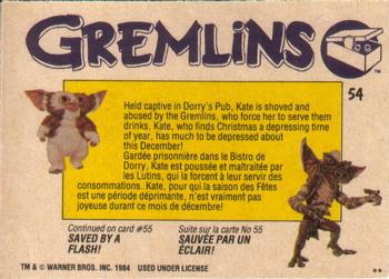 1984 O-Pee-Chee Gremlins #54 The Captive Kate Back