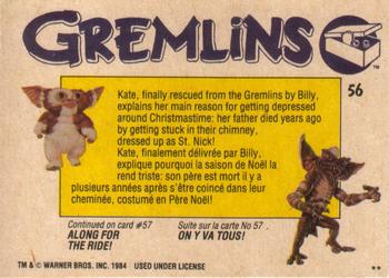 1984 O-Pee-Chee Gremlins #56 Kate's Revelation Back