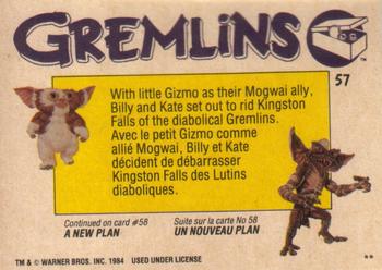1984 O-Pee-Chee Gremlins #57 Along for the Ride! Back