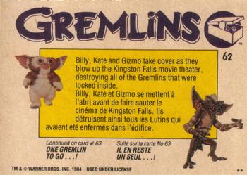 1984 O-Pee-Chee Gremlins #62 Blowing Up the Theater Back