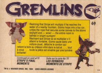 1984 O-Pee-Chee Gremlins #69 Gizmo Saves the Day! Back
