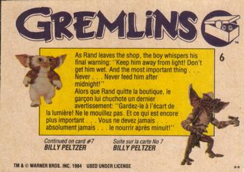 1984 O-Pee-Chee Gremlins #6 The Final Warning Back
