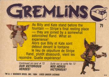 1984 O-Pee-Chee Gremlins #71 The Good Guys Triumph! Back