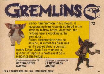 1984 O-Pee-Chee Gremlins #72 Our Victorious Heroes! Back
