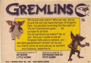 1984 O-Pee-Chee Gremlins #76 Goodbye, Gizmo! Back