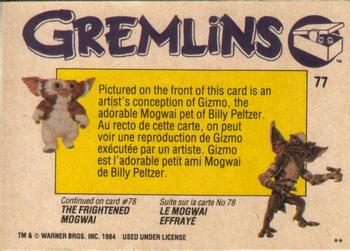 1984 O-Pee-Chee Gremlins #77 Artwork: Little Gizmo Back