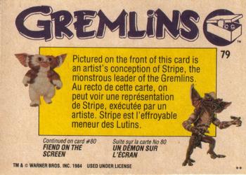 1984 O-Pee-Chee Gremlins #79 Artwork: Evil Stripe Back