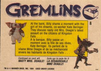1984 O-Pee-Chee Gremlins #8 Co-Worker Kate Beringer Back