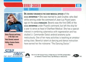 1992 Impel Star Trek: The Next Generation #010 Chief Medical Officer Dr. Beverly Crusher Back