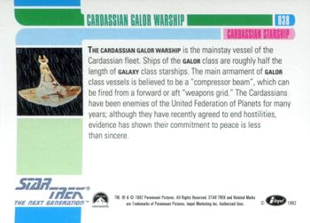 1992 Impel Star Trek: The Next Generation #038 Cardassian Galor Warship Back