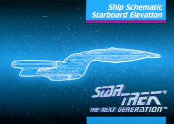 1992 Impel Star Trek: The Next Generation #046 Ship Schematic Starboard Elevation Front
